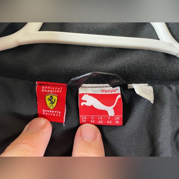 Puma Ferrari Light Puffer Zip Jacket Logo Nylon Black Official Product Womens XL - Picture 5 of 15